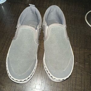 Vans - Boys or Girls Grey slip on Vans size 13 wore 1 time. Amazing condition.